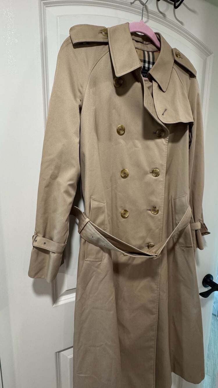 Vintage Burberrys Trench Coat Made In England Nova Check Harrods Quiet Luxury - Picture 2 of 15